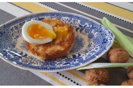 Recette Œuf mollet sur pain de mie maison une face panée