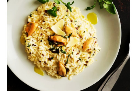 Risotto aux moules tomates et Pont l’Évêque
